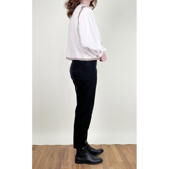 Vintage Folk Floral Embroidered Vest Knit Rustic Coastal Cowgirl Garden Girl Top - Picture 4 of 11